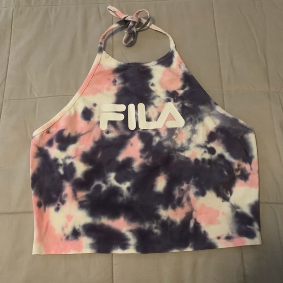 Fila Tops - Fila Logo Hight Neck Tie Dye Halter Top | size L